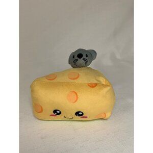 Plush Cheese Wedge With Cute Mouse Design & Adorable Face Stuffed Animal